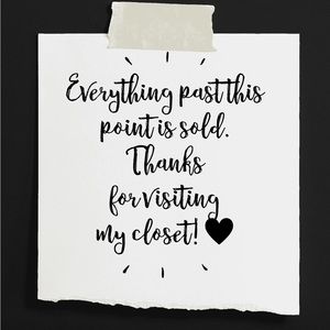 Everything past this point is sold.